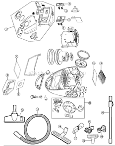 Page A Diagram and Parts List for SD30035  Dirt Devil Canister Vacuum